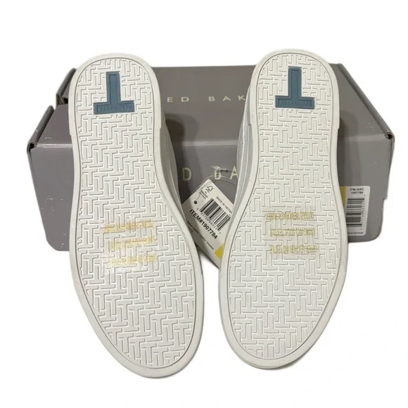 Ted Baker White Sneakers with Blue Stripes - Picture 8 of 9